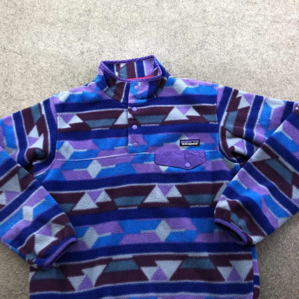 Patagonia Jacket Womens Small Multicolor Synchilla Fleece Snap Pullover Aztec - Picture 3 of 10